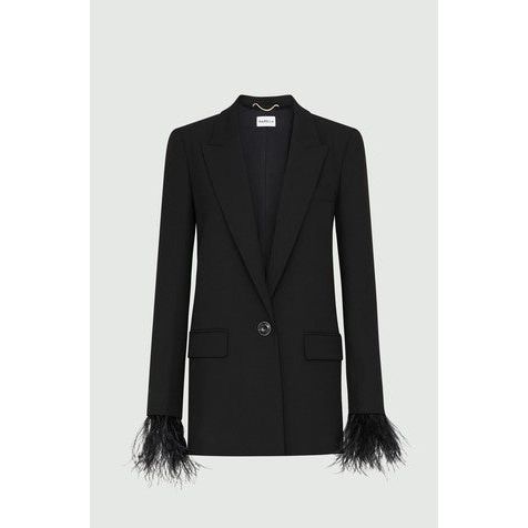 MOGOL Feather Blazer Black