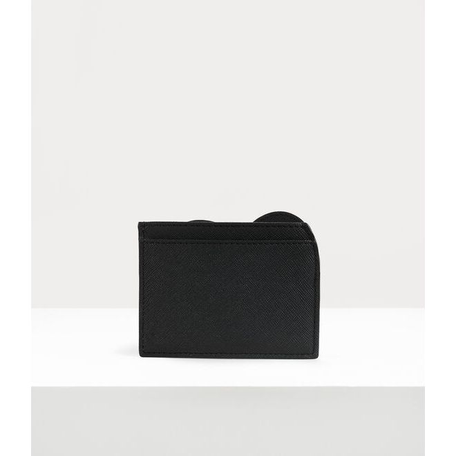 Heart Card Holder Black Saffiano