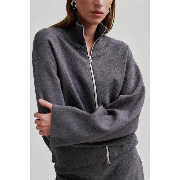 Opaya Kint Zip Cardigan Grey - AgathaBoutiqueLtd