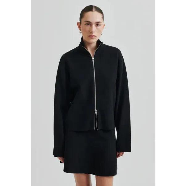 Opaya Knit Zip Cardigan Black - AgathaBoutiqueLtd