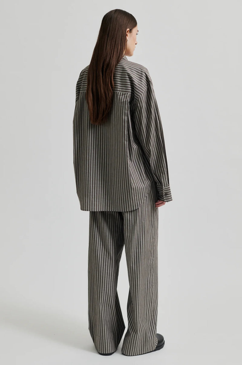 Saka Stripe Oversized Shirt Grey