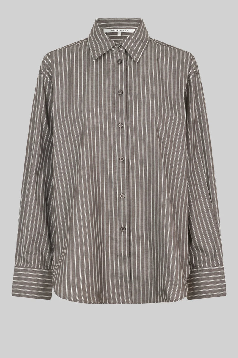 Saka Stripe Oversized Shirt Grey