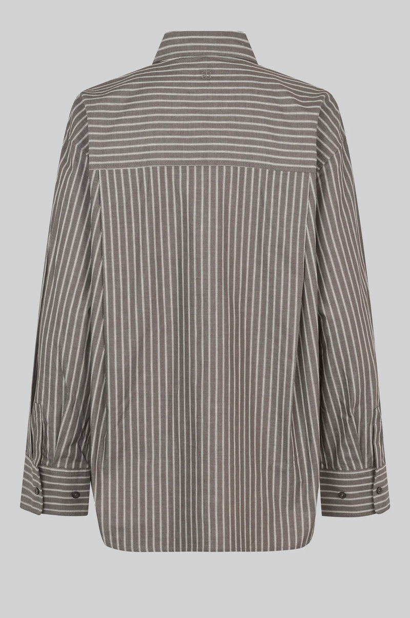 Saka Stripe Oversized Shirt Grey