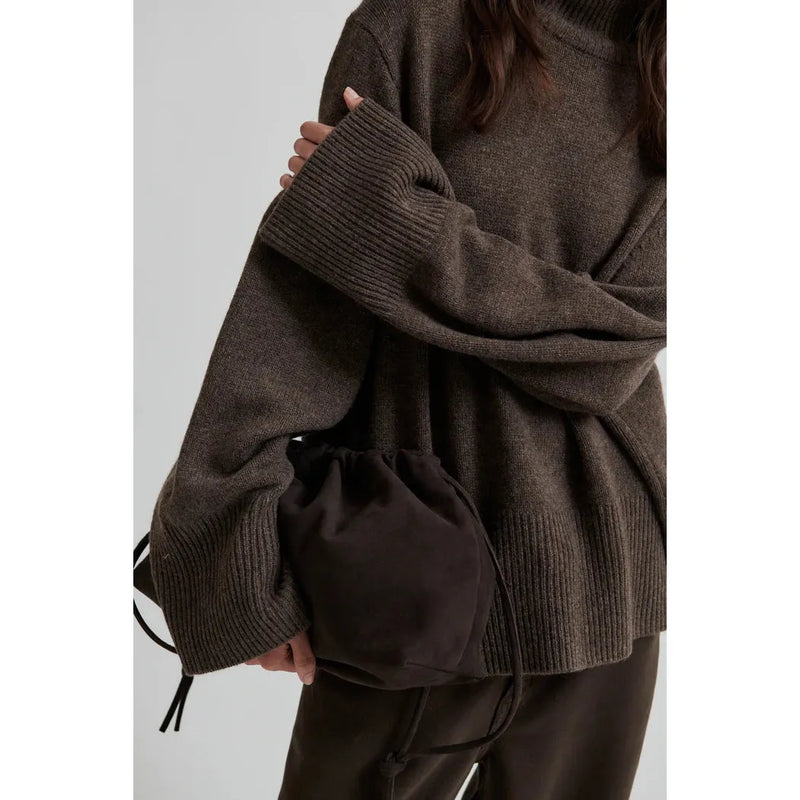 Alpha Knit T-Neck Brown