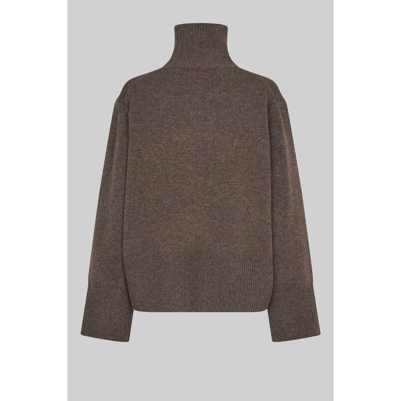Alpha Knit T-Neck Brown