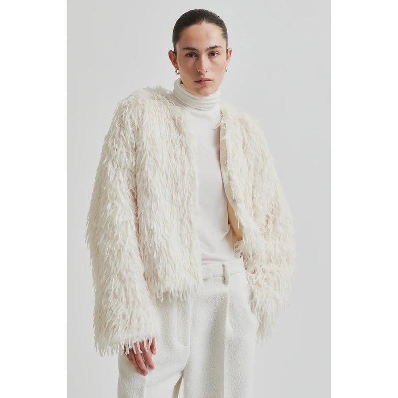 Amani Textured Short Jacket Cream