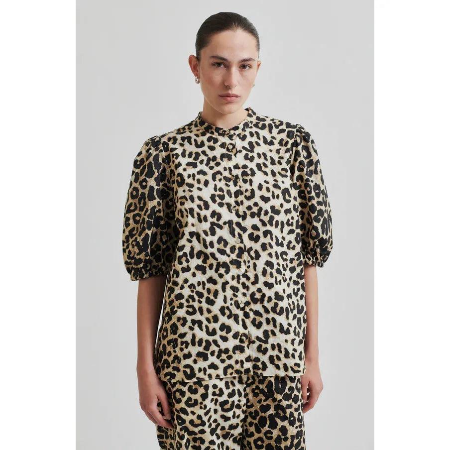 Leoa Shirt Leopard Black - AgathaBoutiqueLtd