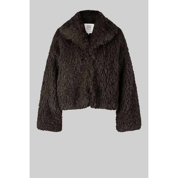Ophie Fluffy Jacket Delicioso Brown