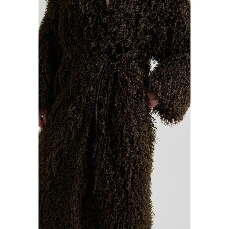 Ophie Faux Fur Shaggy Coat Delicioso Brown
