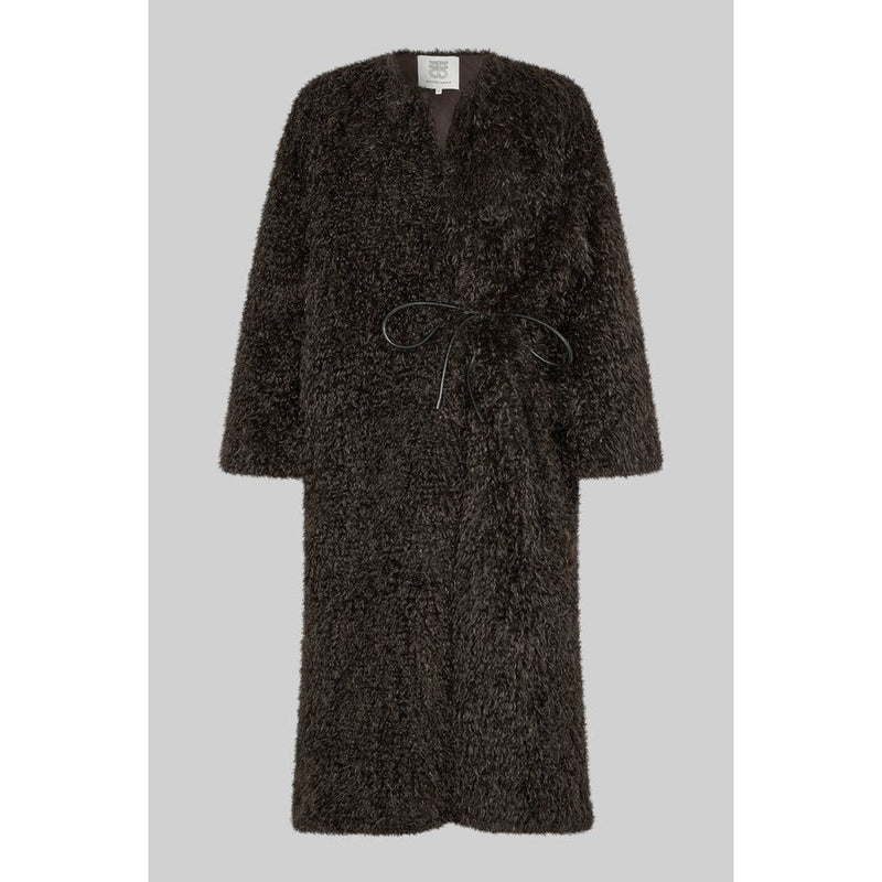 Ophie Faux Fur Shaggy Coat Delicioso Brown