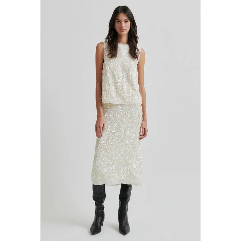 Shiny Top Cream Sequin