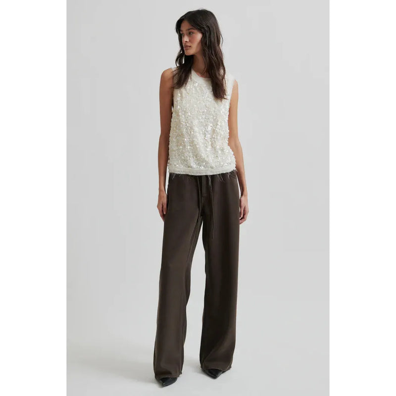 Shiny Top Cream Sequin