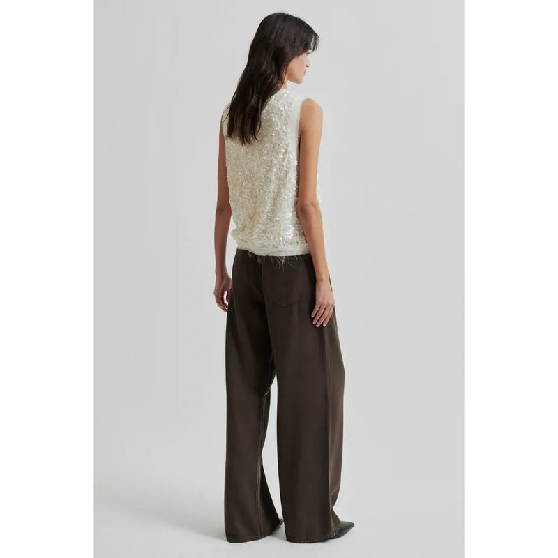 Shiny Top Cream Sequin
