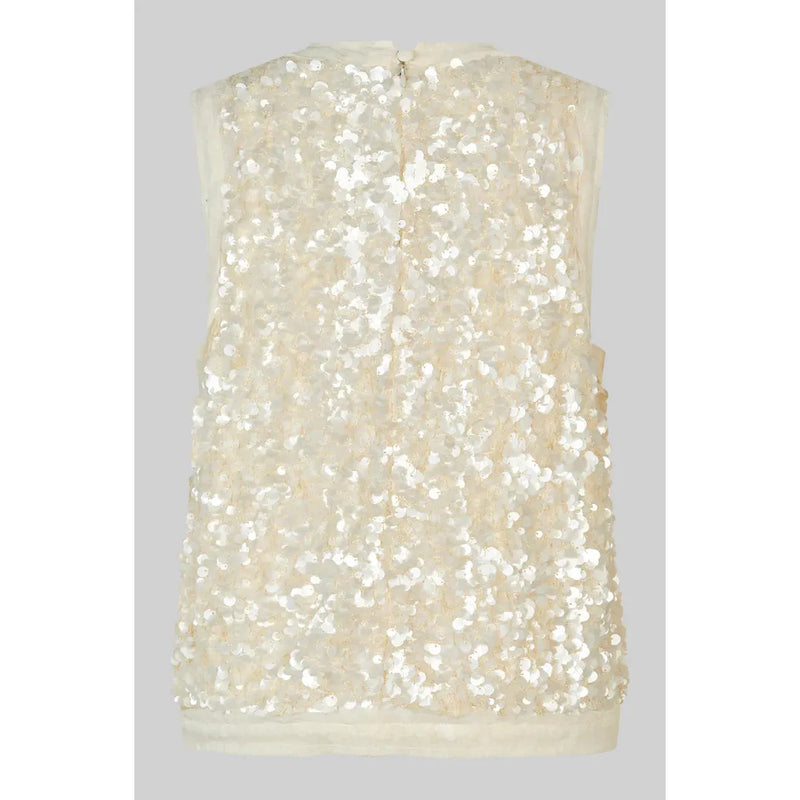 Shiny Top Cream Sequin