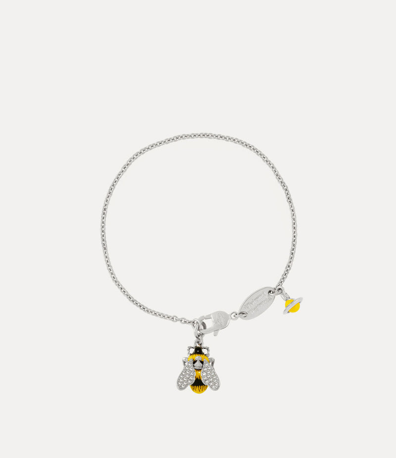 Bumble Bee Bracelet Platinum/White/Crystal