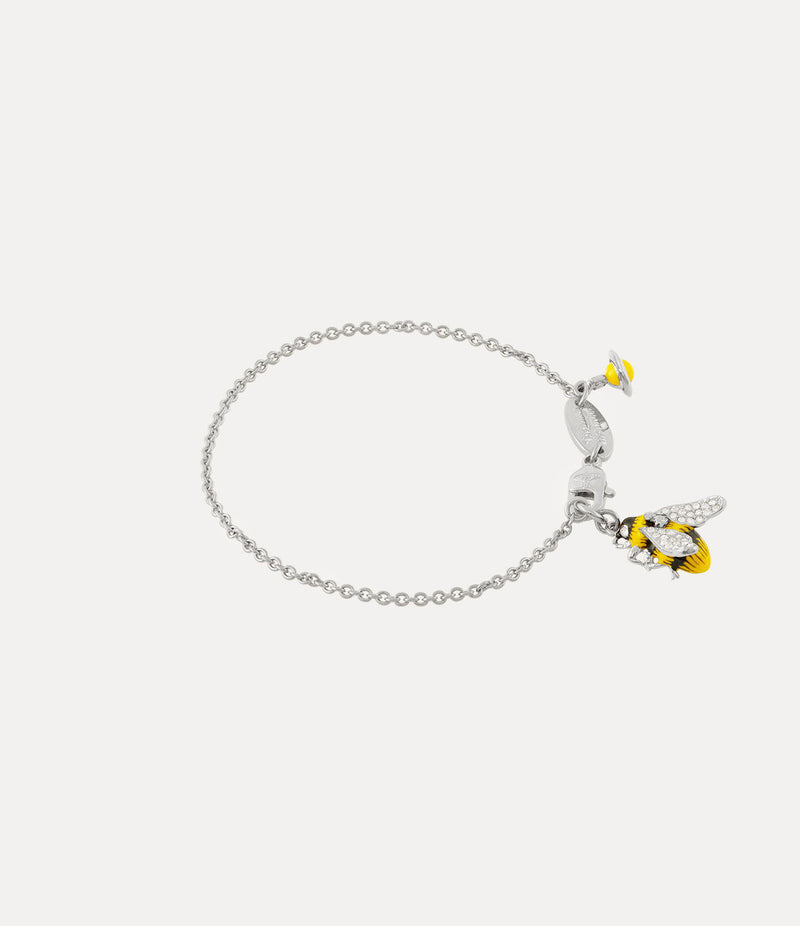 Bumble Bee Bracelet Platinum/White/Crystal