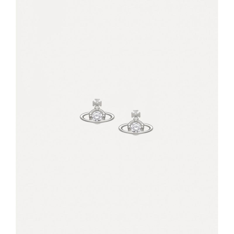 Nano Solitaire Earrings Platinum/Crystal