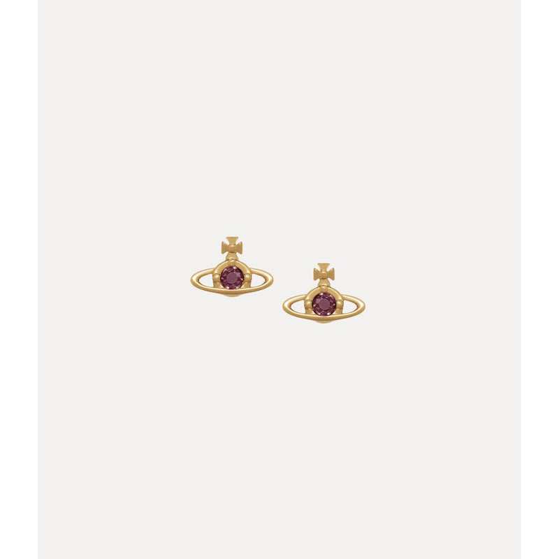 Nano Solitaire Earrings Gold/Purple
