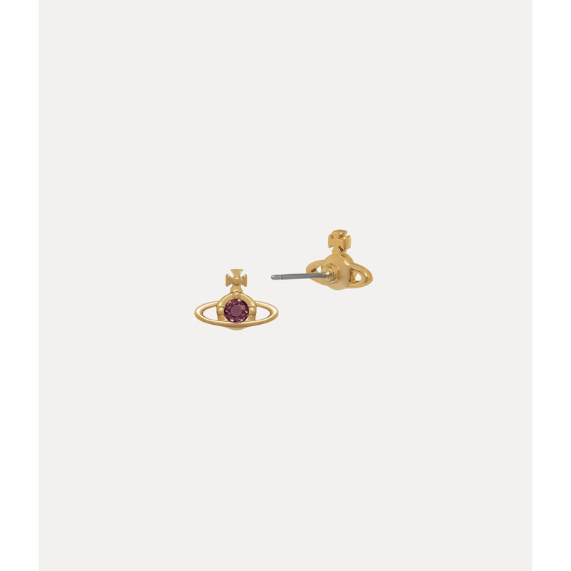 Nano Solitaire Earrings Gold/Purple