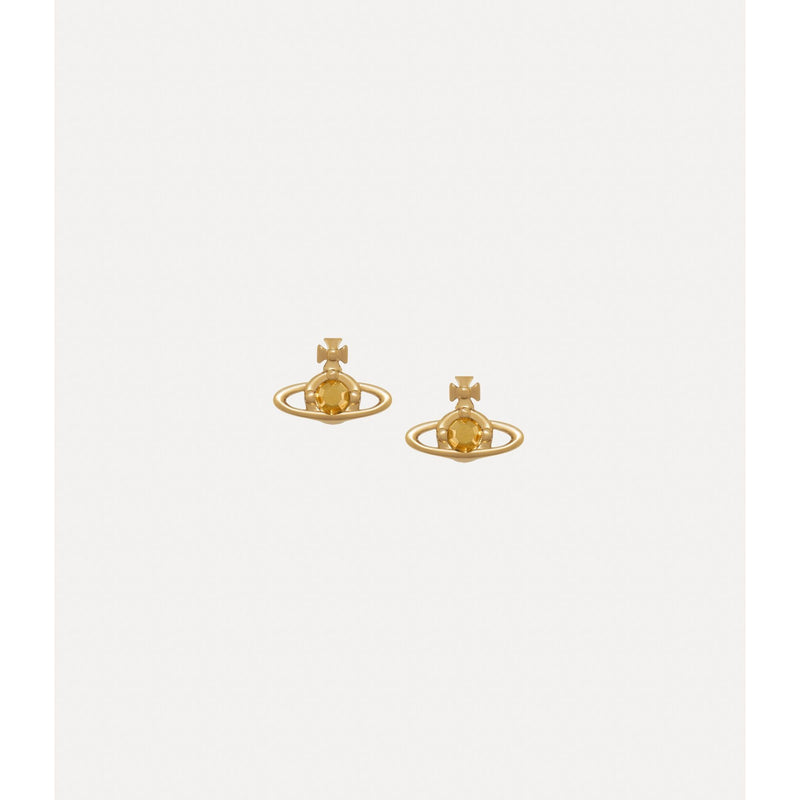 Nano Solitaire Stud Earrings Gold / Aurum Crystal