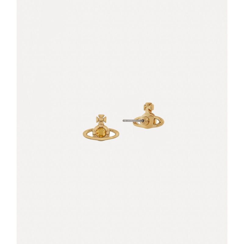 Nano Solitaire Stud Earrings Gold / Aurum Crystal