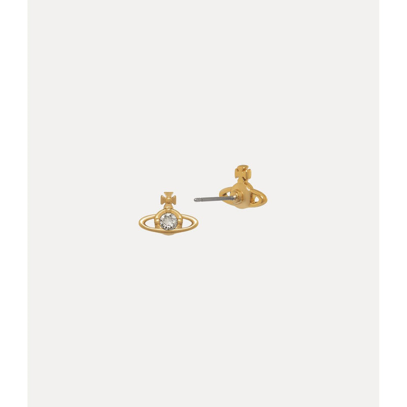 Nano Solitaire Earrings Gold/Crystal