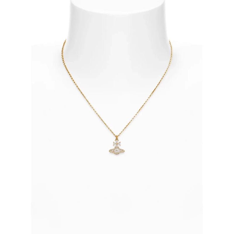 Mila CZ Pendant Gold/White Crystal