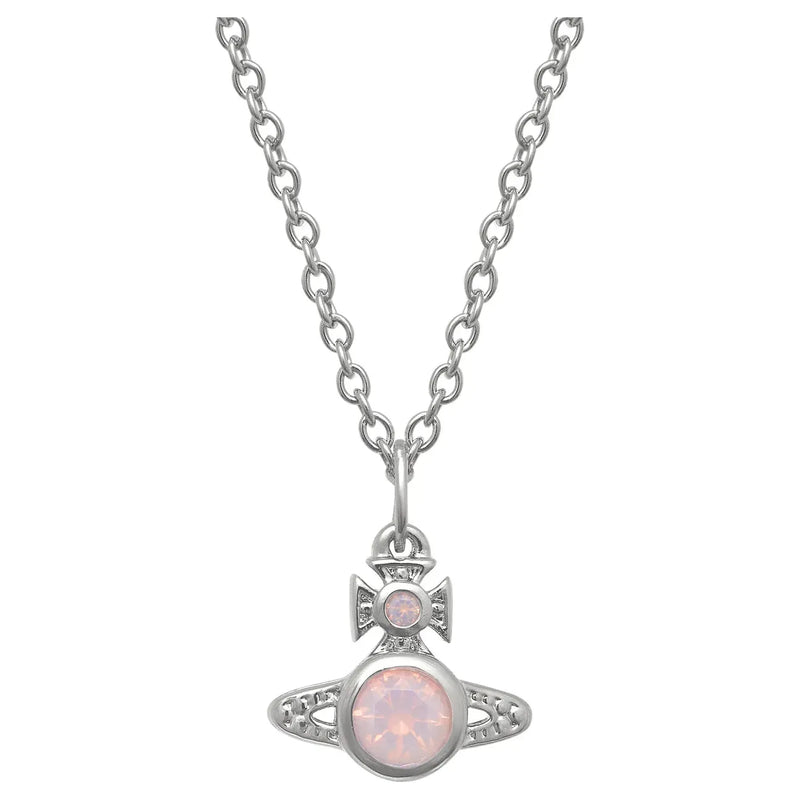 London Orb Pendant Platinum/Milky Peach