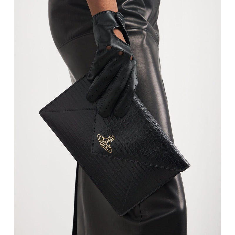 Envelope Orb Clutch Black