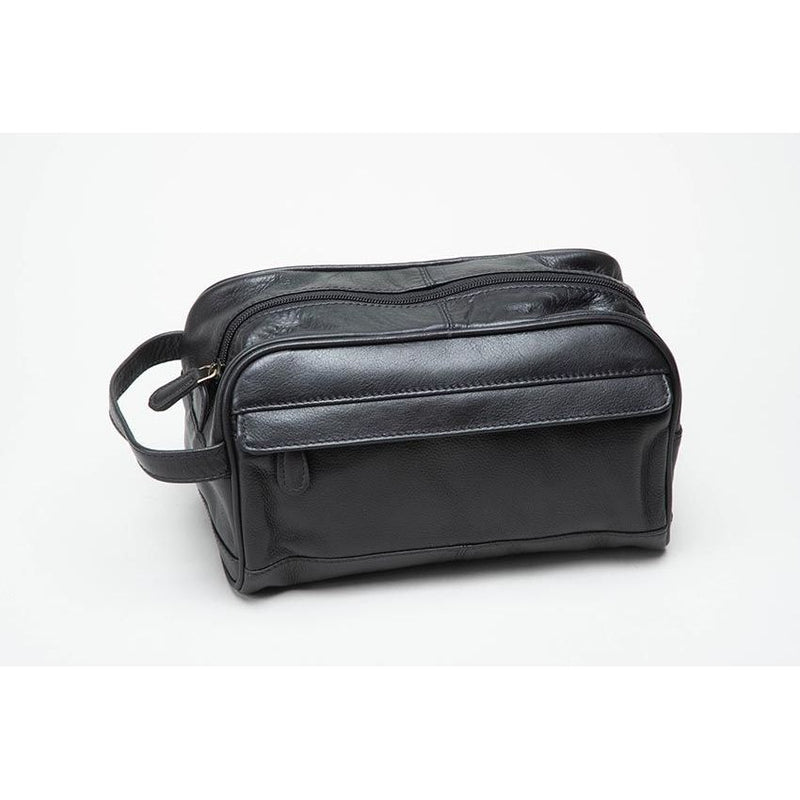 Charles Smith Leather Wash Bag Black