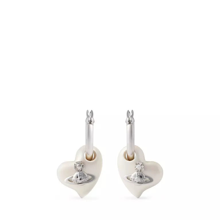 Florentia Heart Earrings Platinum / Pearl