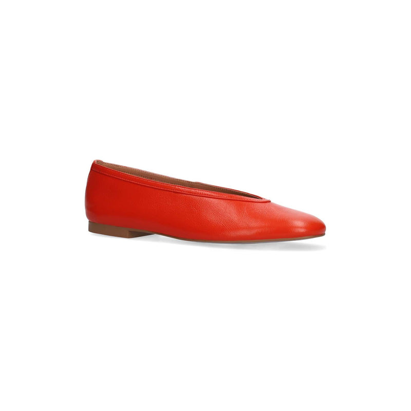 Zira Flat Leather Pump Red