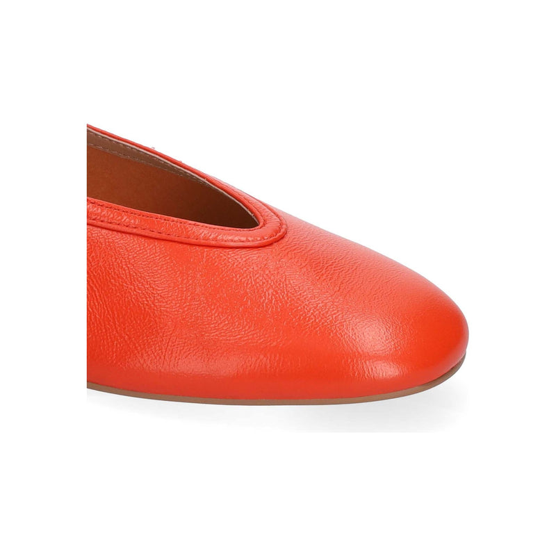 Zira Flat Leather Pump Red