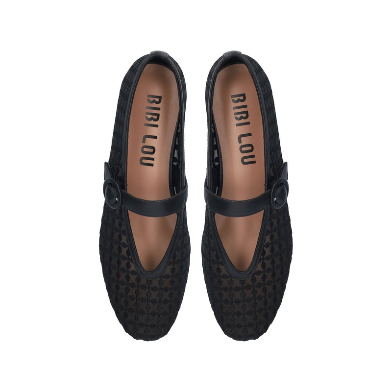 Naila Flat Mesh Ballet Pump Black