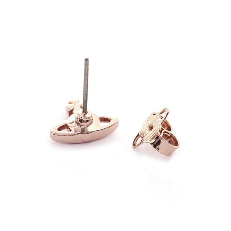 Nano Solitaire Stud Earrings Pink Gold/Violet Crystal