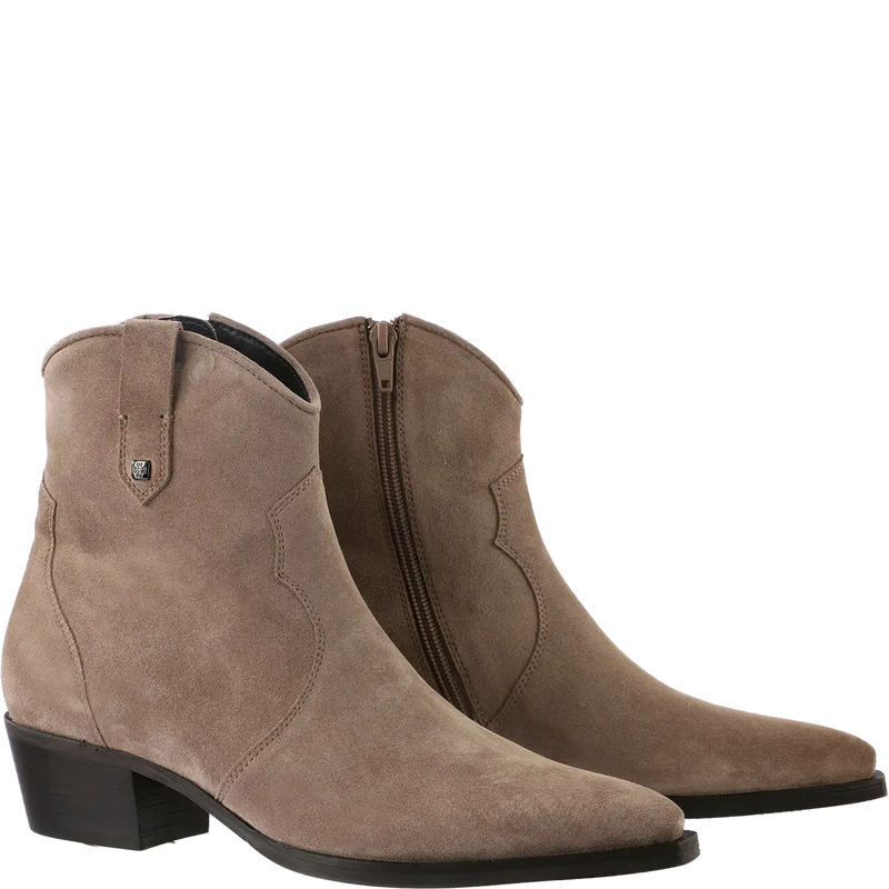 Tate Cowboy Style Boots Taupe