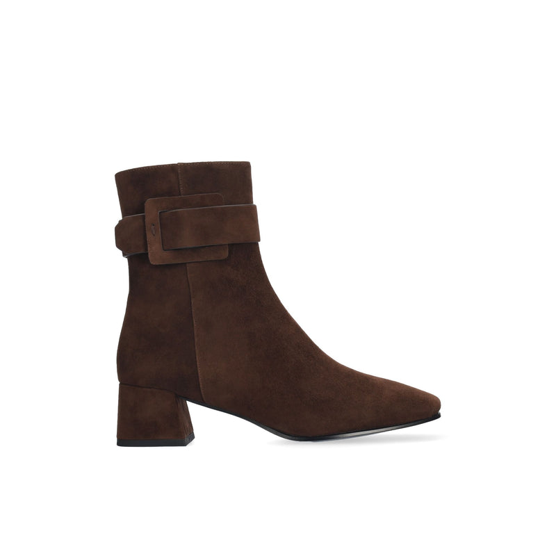 Suede Bootie Dark Brown