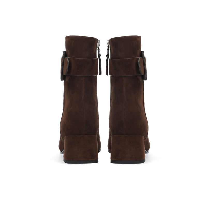 Suede Bootie Dark Brown