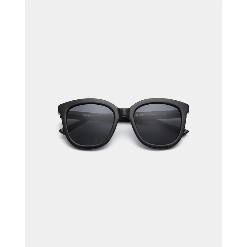 BILLY Large Round Frame Sunglasses Black