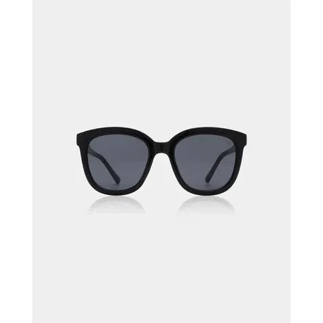 BILLY Large Round Frame Sunglasses Black