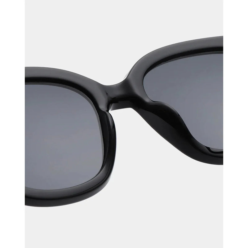 BILLY Large Round Frame Sunglasses Black