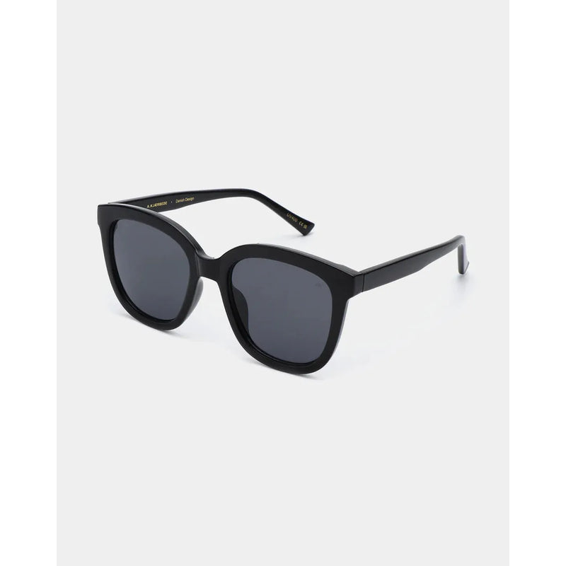 BILLY Large Round Frame Sunglasses Black