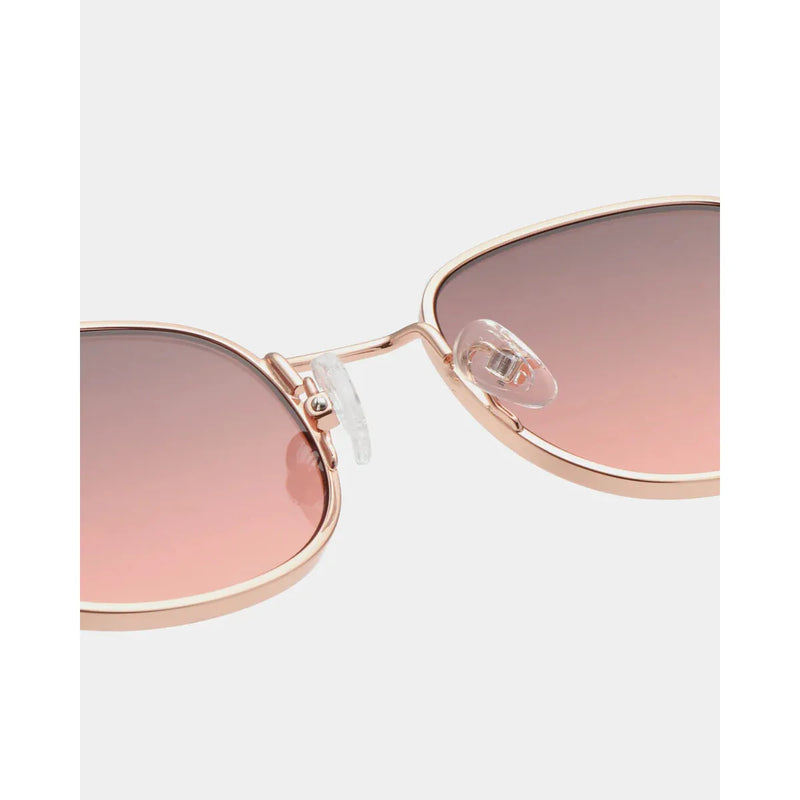 HELLO Metal Frame Sunglasses Rose Gold
