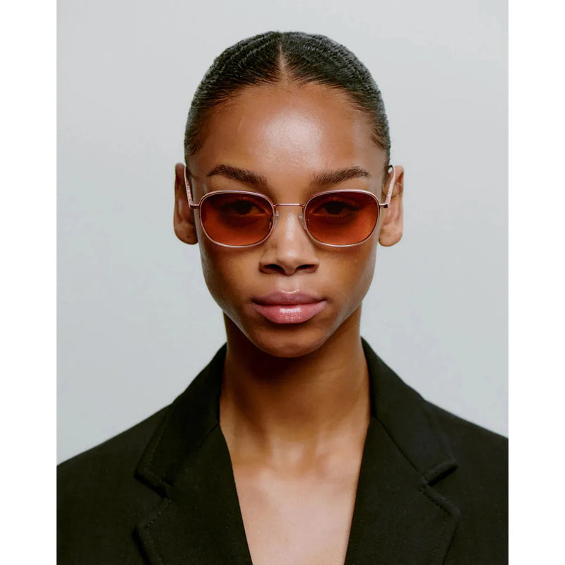 HELLO Metal Frame Sunglasses Rose Gold