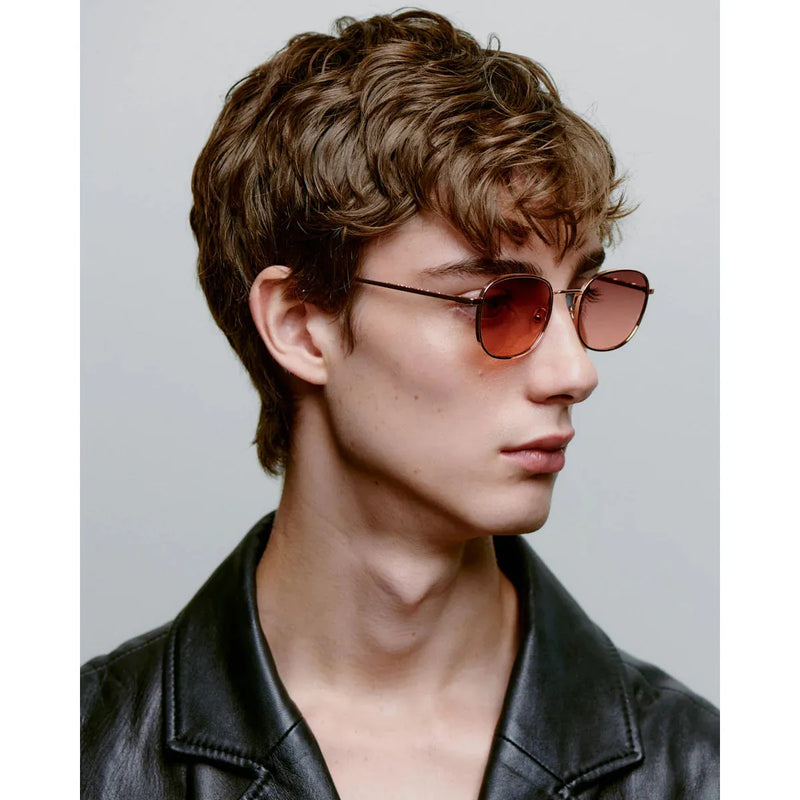 HELLO Metal Frame Sunglasses Rose Gold