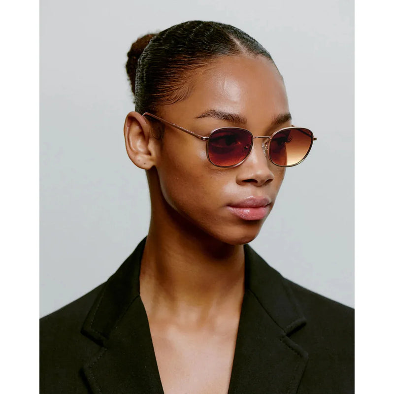 HELLO Metal Frame Sunglasses Rose Gold