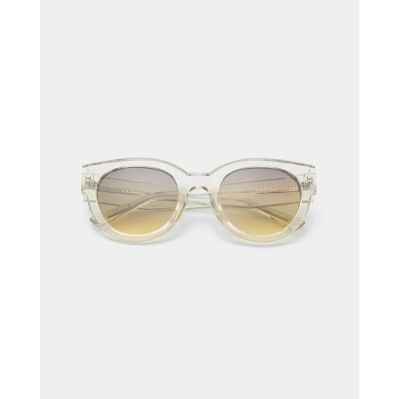 LILLY Large Round Frame Sunglasses Ecru