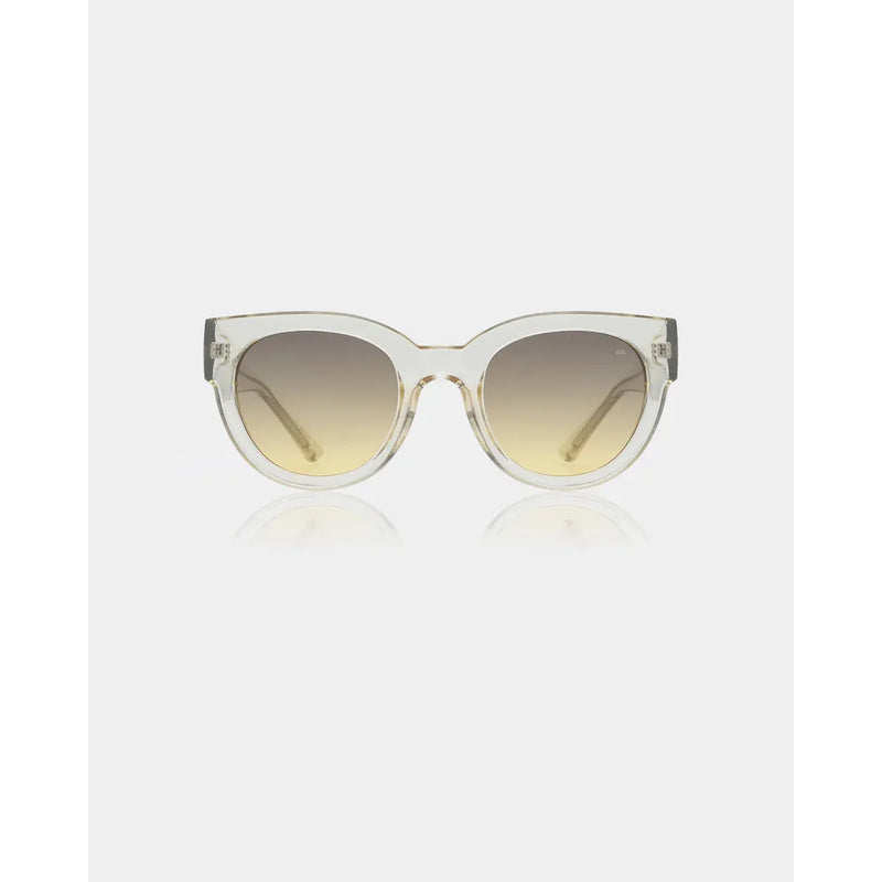 LILLY Large Round Frame Sunglasses Ecru
