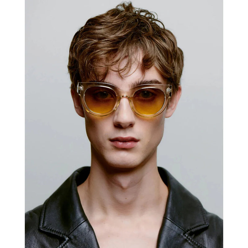 LILLY Large Round Frame Sunglasses Ecru