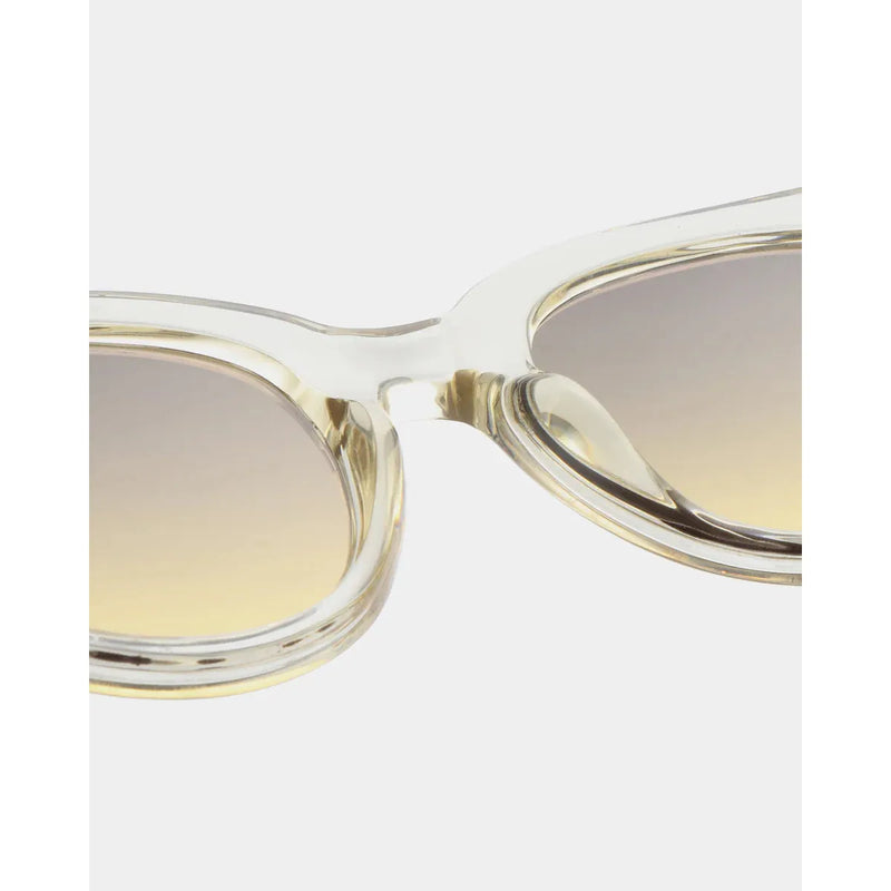 LILLY Large Round Frame Sunglasses Ecru